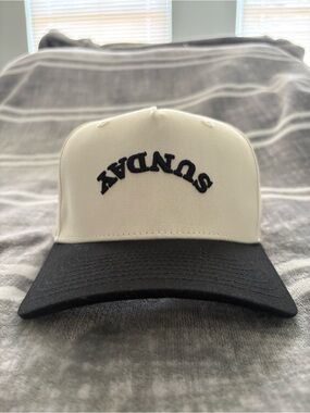 White and Black Sunday Swagger Inverted 'SUNDAY' SnapBack Hat!